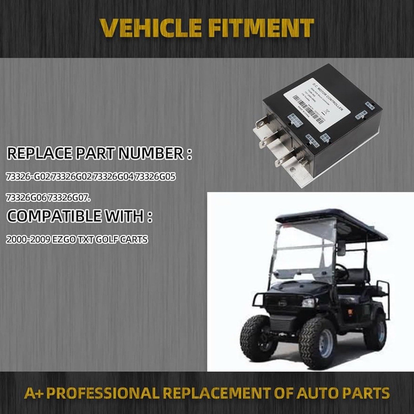 Dasbecan Golf Cart Motor Controller for EZGO TXT Golf Carts 2000-2009, Curtis 36V 350amp PDS,Replaces# 73326G02 73326G04 73326G05 73326G06 73326G07